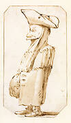 Caricature of a Man in a Mask and a Tricorne, Standing in Profile to the Left