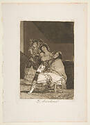 Plate 35 from 'Los Caprichos': She fleeces him (Le descañona.)