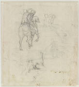 Studies of a Horse with Two Nude Riders and a Male Torso