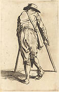 Beggar with Crutches and Hat, Back View