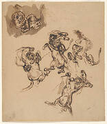 Studies of a Rearing Horse Attacked by a Lion and a Lion Wrestling with a Serpent