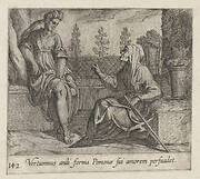 Plate 142: Pomona and Vertumnus (Vertumnus anili forma Pomonae sui amorem persuadet), from Ovid's 'Metamorphoses'