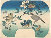 歌川広重画　鉄線花に鳥|Clematis and Bird