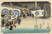 Fifty-Three Stations of the Tokaido Hoeido Edition “Seki (Early Departure of a Daimyo)”