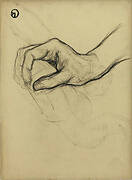 Hand and wrist (recto); Hand holding a stone (verso); Study for "Les Ȃges de la vie, L'Automne" or "Ramasseuses de marrons".