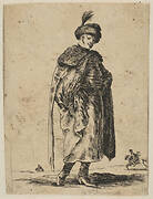 Polish man with a mustache wearing a fur coat and a hat with a feather