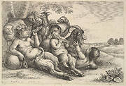 Two young satyrs and a boy