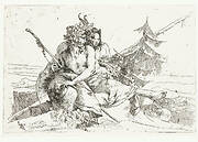 Bacchante en sater en vrouwelijke faun