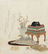 Still Life with Bonsai, Suiseki, and 'Stroking Ox'