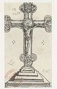 Crucifix of klaverkruis op een voet