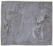 Study of Two Men in Classically Draped Robes