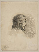 Head of a young man in profile, from 'Various portraits' (Recueil de Diverses Piéces Servant à l'Art de Portraiture)