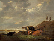 River Landscape with Cows