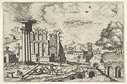 View of the Roman Forum, looking toward the Palatine Hill, from the series 'The Small book of Roman ruins and buildings' (Operum antiquorum romanorum)