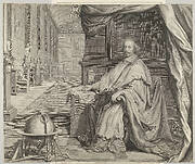 Cardinal Jules Mazarin Seated Within the Gallery of his Palace