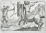 A Centaur Attacking a Satyr