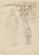 Sheet of Studies, including Warrior with Child [recto and verso]