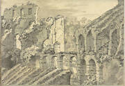 Roman Ruins: Part of the Colosseum (?) (Smaller Italian Sketchbook, leaf 11 recto)