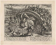 Plate 31: Civilis Forced to Dismount and Swim Across the River, from The War of the Romans Against the Batavians