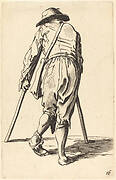 Beggar with Crutches and Hat, Back View