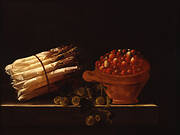 Still Life with Asparagus, Gooseberries and Strawberries