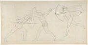 Illustration for "Seven Chiefs Against Thebes" (recto); Studies of Figures (verso)