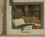 Still Life with Books, Sheet Music, Violin, Celestial Globe and an Owl