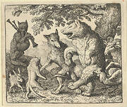 A Party in Honor of the Bear and the Wolf from Hendrick van Alcmar's Renard The Fox