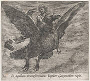 Plate 94: Jupiter and Ganymede (In aquilam transformatus Iupiter Ganymedem rapit), from Ovid's 'Metamorphoses'