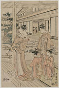 Courtesan Standing on a Veranda