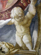 A telamon angel. A detail at the centre of the intrados inner band of the Del Bono Chapel