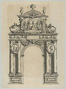 Triumphal arch, from 'Éloges et discours sur la triomphante réception du Roy en sa ville de Paris ...' by Jean-Baptiste de Machault