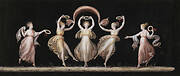 Five dancers with veil and crowns