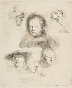 Studies of the Head of Saskia and Others