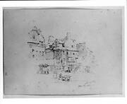 Village Square with Figures, Doune, Scotland (?) (from Cropsey Album)