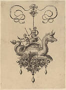 Design for a Pendant with a Sea-Monster Carrying Neptune on an Urn Flanked by a River-God with an Oar