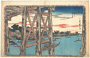 Ryogoku no yoizuki|東都名所　両国之宵月|Twilight Moon at Ryōgoku Bridge