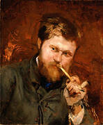 Man Smoking a Pipe