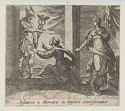 Plate 20: Mercury Turning Aglauros to Stone (Aglauros a Mercurio in lapidem transformatur), from Ovid's 'Metamorphoses'