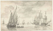 Seascape with Several Vessels