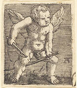 Winged Genii with Hobby Horse and Whip