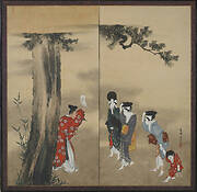 A Shinto Priest, Three Women and a Child