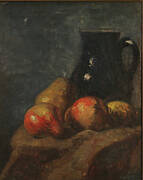 Still Life with Blue Pitcher and Four Pears