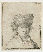 Self-portrait in a fur cap: bust