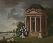 David Garrick and his wife Eva Maria Garrick (née Veigel) by his Temple to Shakespeare at Hampton