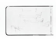 Sketches of Rowboat and Figure Standing in a Rowboat (from Sketchbook)