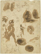 Studies of Glass Jars and Figures (recto)