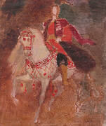 Portrait of Anataloy Deminow on a horse