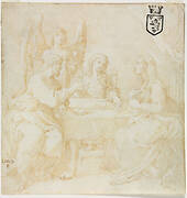 The Holy Family at Table Served by an Angel