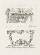 Table de Cabinet., 6th Plate [Study for a Table], pl. 47 in Oeuvre de Juste-Aurele Meissonnier